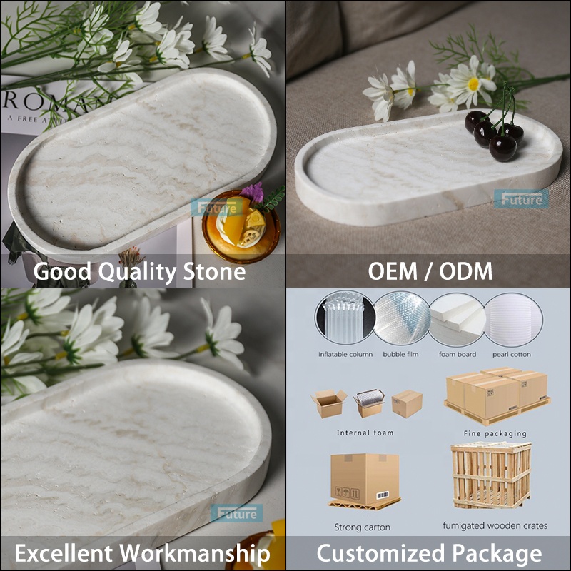 Factory Drop Shipping Nordic W - огляд і ціна Travertine Tray Oval