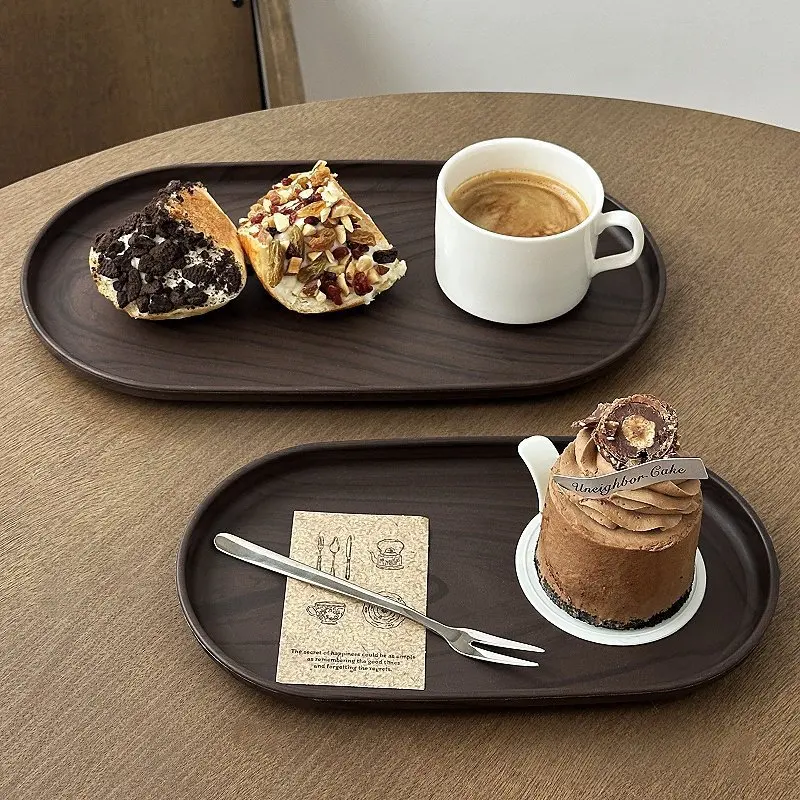 Walnut Wood Grain Oval Tray Mu - огляд і ціна Travertine Tray Oval