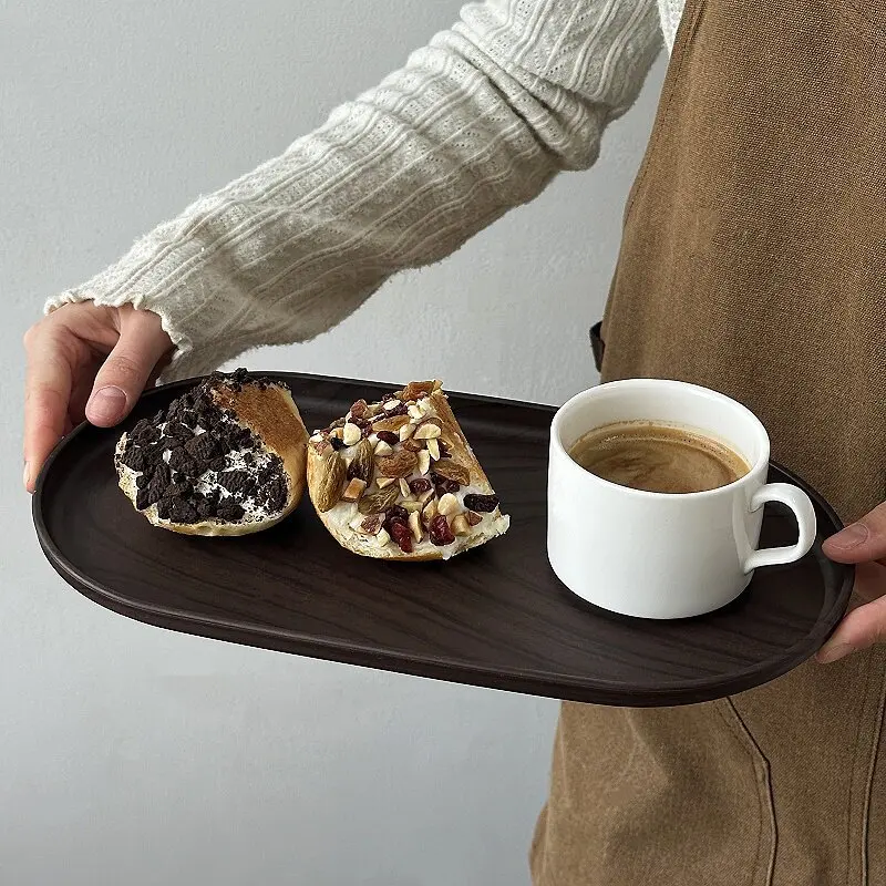 Walnut Wood Grain Oval Tray Mu - огляд і ціна Travertine Tray Oval