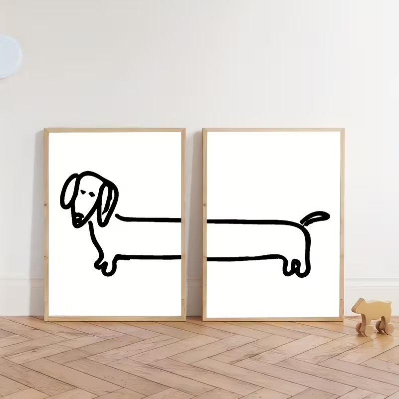 2PCS Modern Dachshund  Funny D - огляд і ціна Interior Design Living Room
