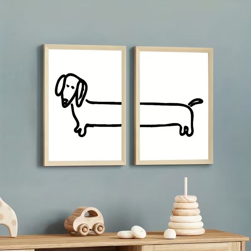 2PCS Modern Dachshund  Funny D - огляд і ціна Interior Design Living Room