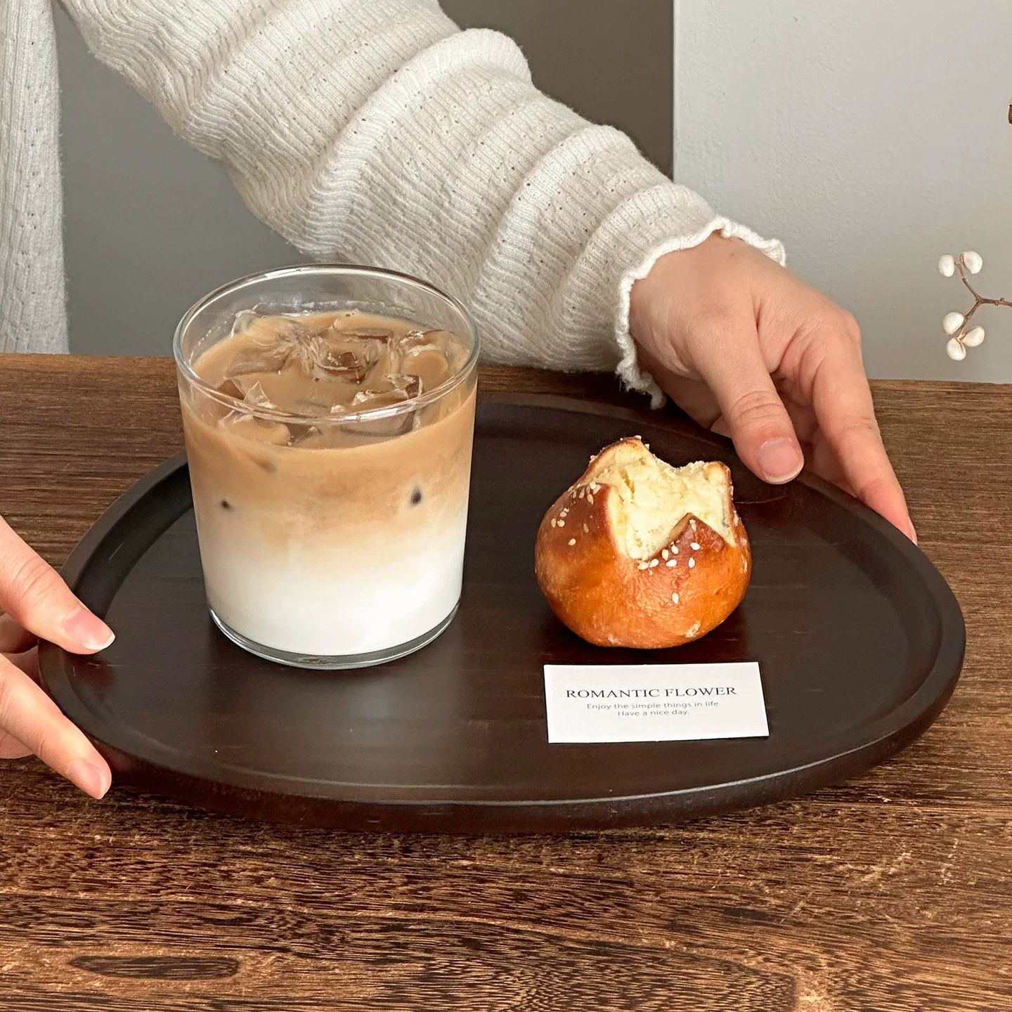 Wood Coffee Tray Oval Dessert  - огляд і ціна Travertine Tray Oval