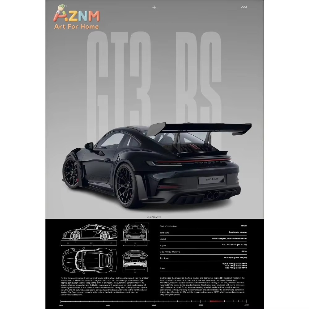 1pc Minimalist 911 GT3-RS 718  - огляд і ціна Interior Design Apartment