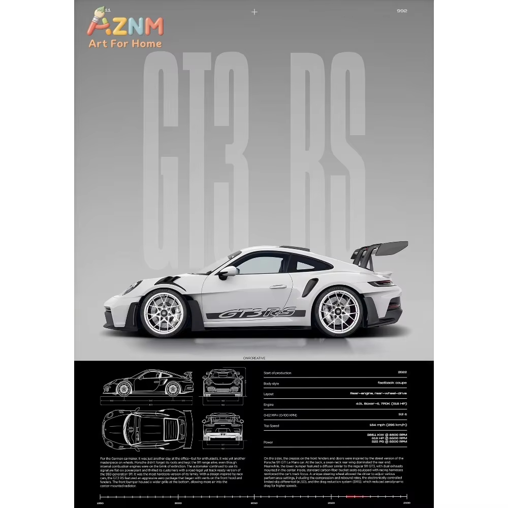 1pc Minimalist 911 GT3-RS 718  - огляд і ціна Interior Design Apartment