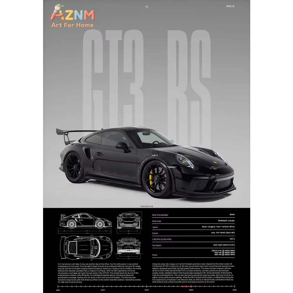 1pc Minimalist 911 GT3-RS 718  - огляд і ціна Interior Design Apartment