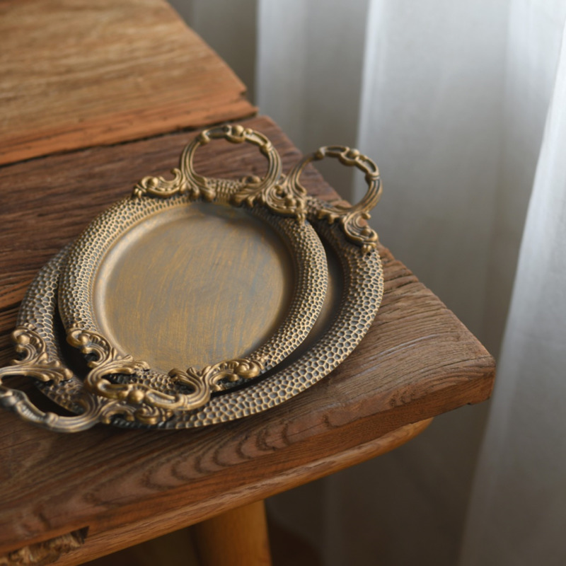 Vintage Iron Oval Serving Tray - огляд і ціна Travertine Tray Oval
