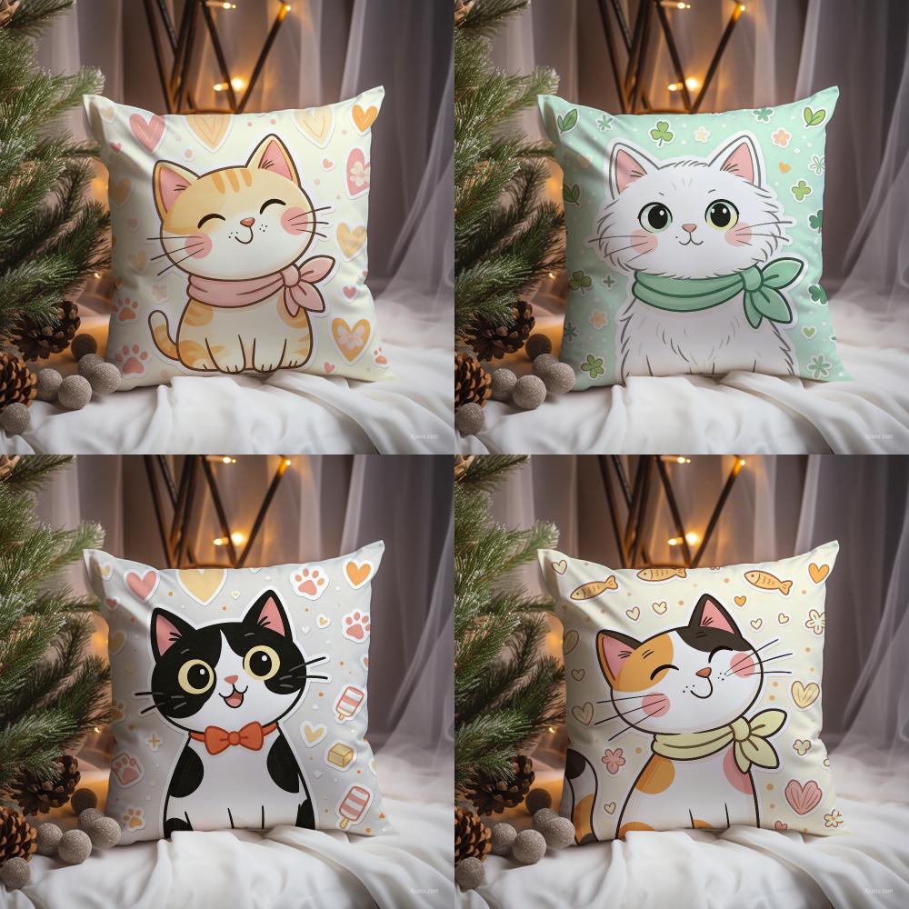 Cute Cat Illustration Cushion  - огляд і ціна Interior Design Illustration